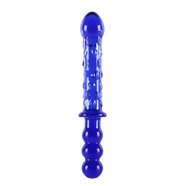 9 Inch Double Ended Blue Glass Ribbed Dildo - Dildos - Save 25% - Fast Shipping - United Kingdom Stoke-on-trent