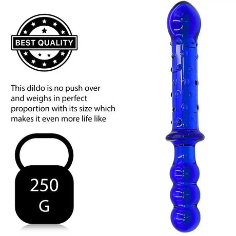 9 Inch Double Ended Blue Glass Ribbed Dildo - Dildos - Save 25% - Fast Shipping - United Kingdom Stoke-on-trent
