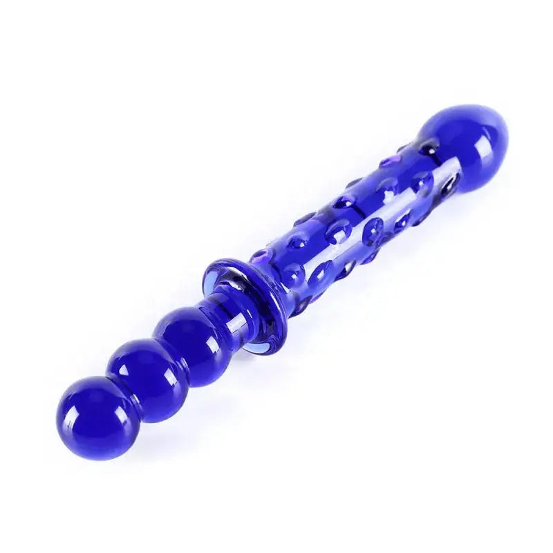 9 Inch Double Ended Blue Glass Ribbed Dildo - Dildos - Save 25% - Fast Shipping - United Kingdom Stoke-on-trent