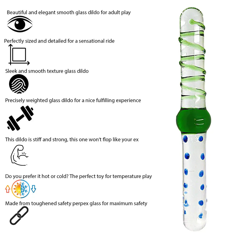 9 Inch Green & Blue Double Ended Glass Dildo - Sex Toy - Save 25% - Fast Shipping - United Kingdom Stoke-on-trent