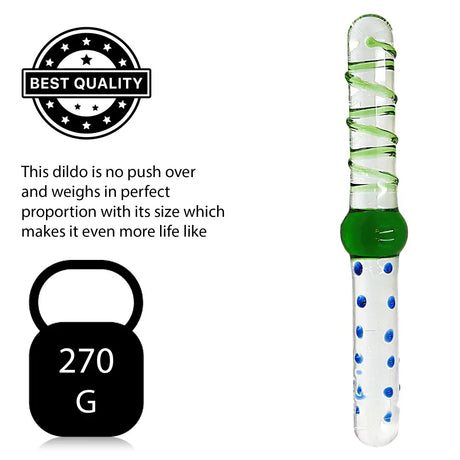 9 Inch Green & Blue Double Ended Glass Dildo - Sex Toy - Save 25% - Fast Shipping - United Kingdom Stoke-on-trent