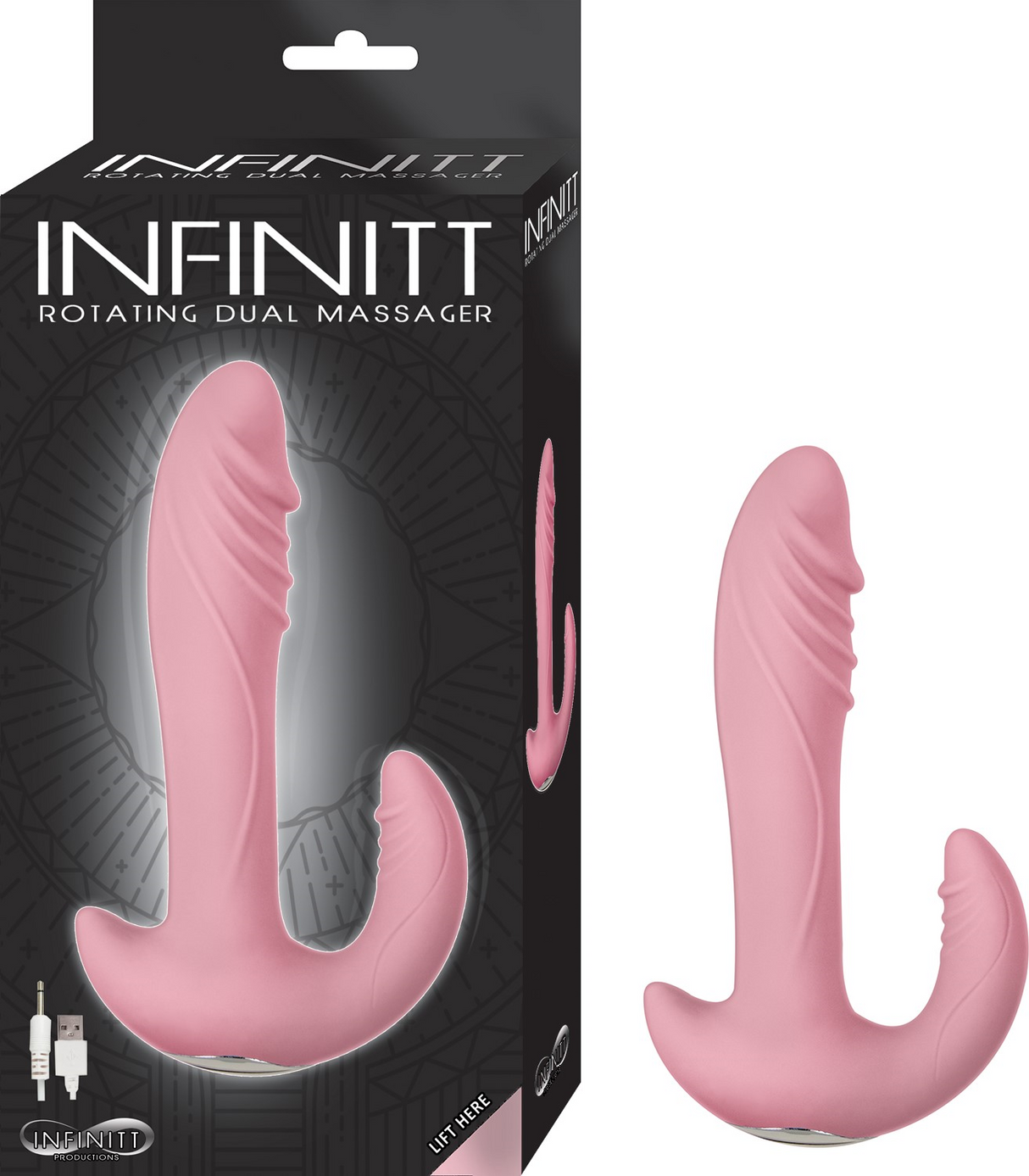 Infinitt Rotating Dual Massager - Pink