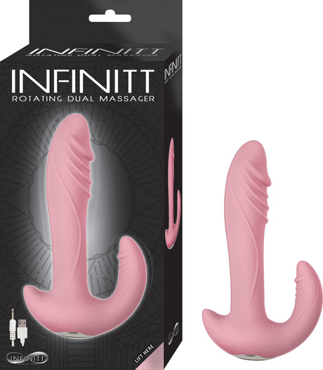 Infinitt Rotating Dual Massager - Pink - Save 25% - Vibrator United Kingdom Stoke-on-trent