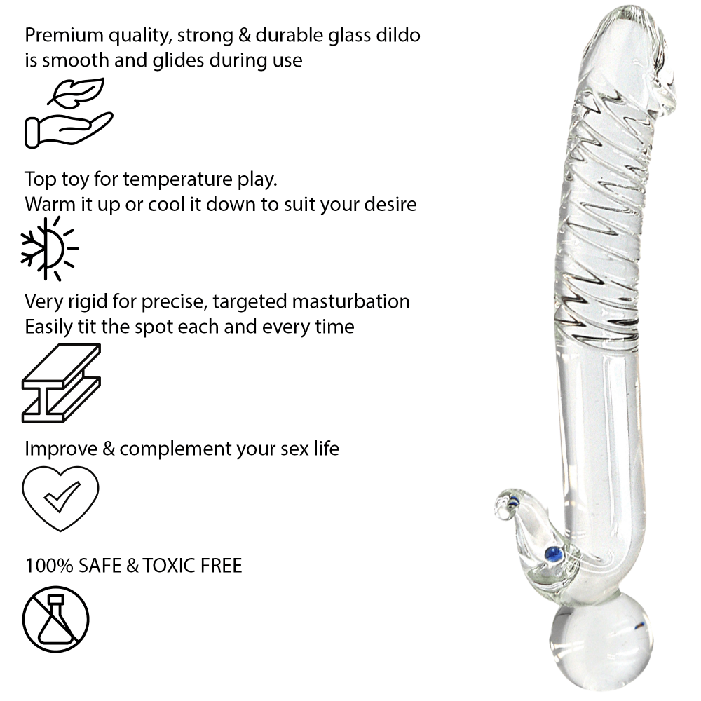 8 Inch Dragon Head Glass Dildo