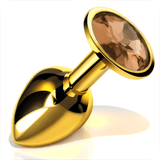 Chrome Gold Jeweled Butt Plug Orange