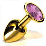Chrome Gold Jeweled Butt Plug Rose