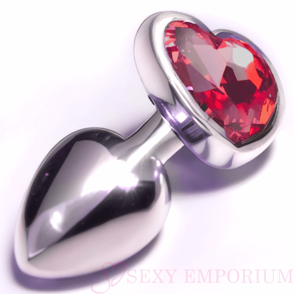 Jeweled Metal Heart Butt Plugs