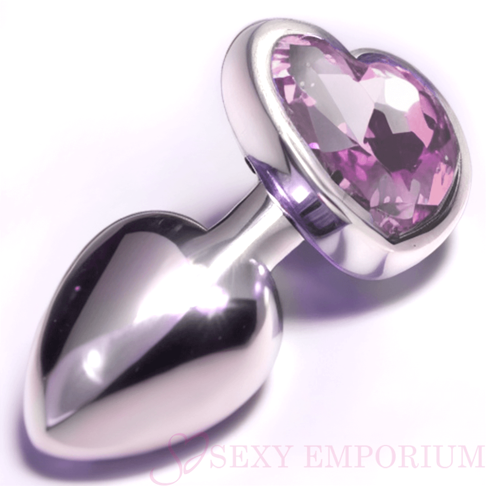 Jeweled Metal Heart Butt Plugs