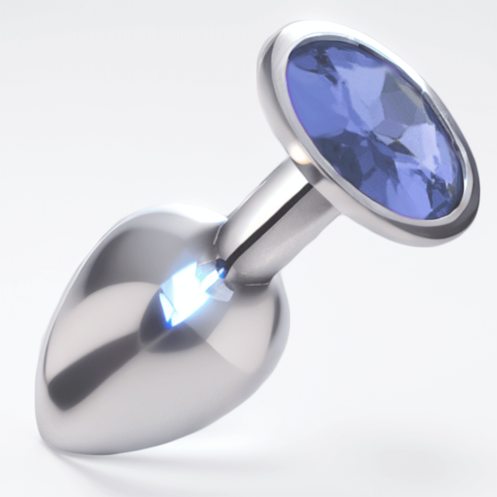 Sexy Emporium Jeweled Metal Dechreuwr Butt Plug 3 Inch Tywyll Glas