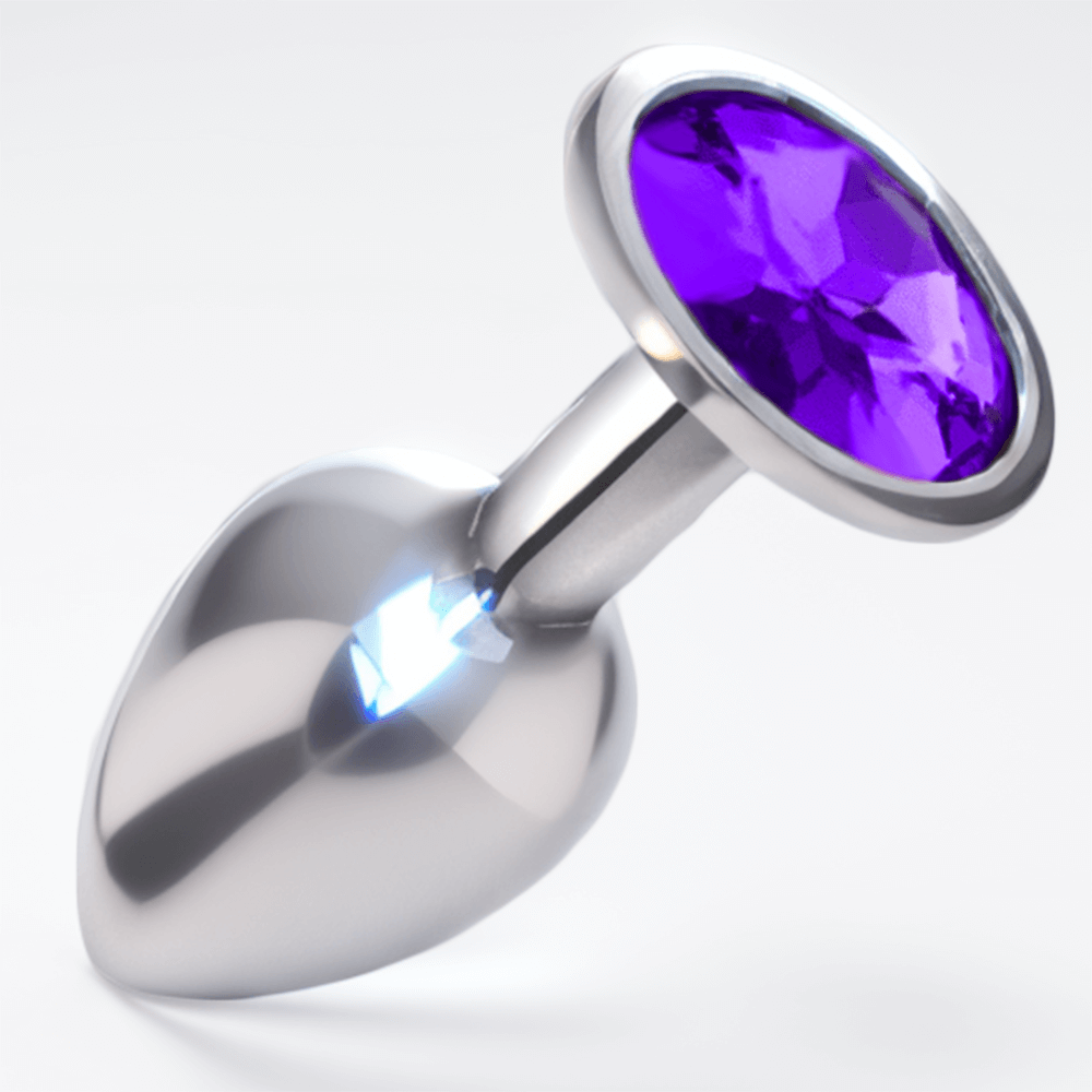 Sexy Emporium Jeweled Metal Plug Anal para Principiantes 3 Pulgadas Púrpura