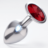 Plugue anal iniciante Sexy Emporium com joias de metal 3 polegadas vermelho