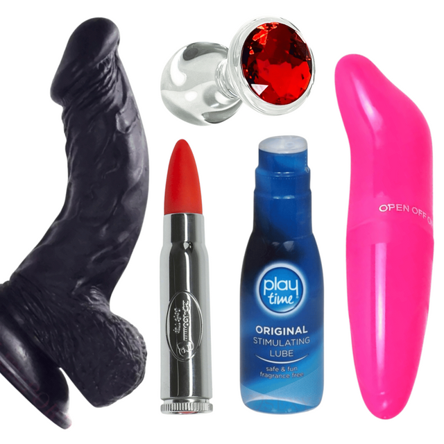 Playful Pink Waterproof Dolphin G-spot Vibrator, Curved Realistic Dildo, PlayTime Original 75ml Lube, Secret Lipstick Bullet Vibrator, 3.3" Total Length, Waterproof, Suction Cup, Realistic Design