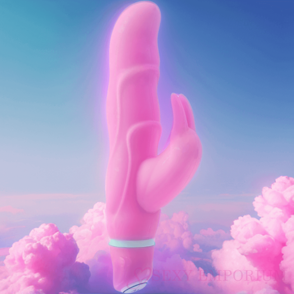 Vibrador de coelho de veludo rosa corado