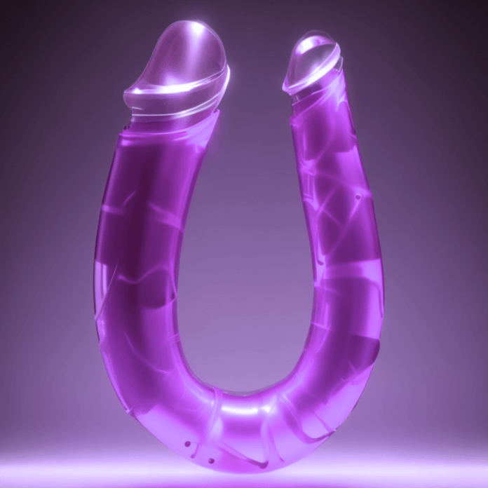 12-дюймовый мини-двойной донг фиолетового цвета