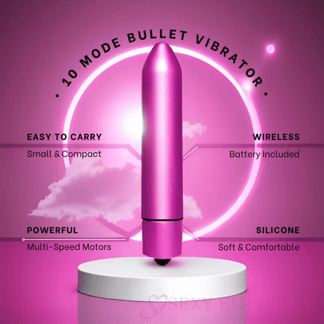 Potente Vibrador Bullet 10 Velocidades Rosa Caliente
