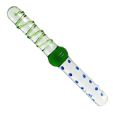 9 Inch Green & Blue Double Ended Glass Dildo