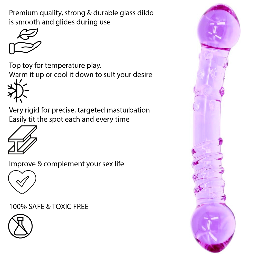 7.4 Inch Purple Passion Double Ended Glass Dildo