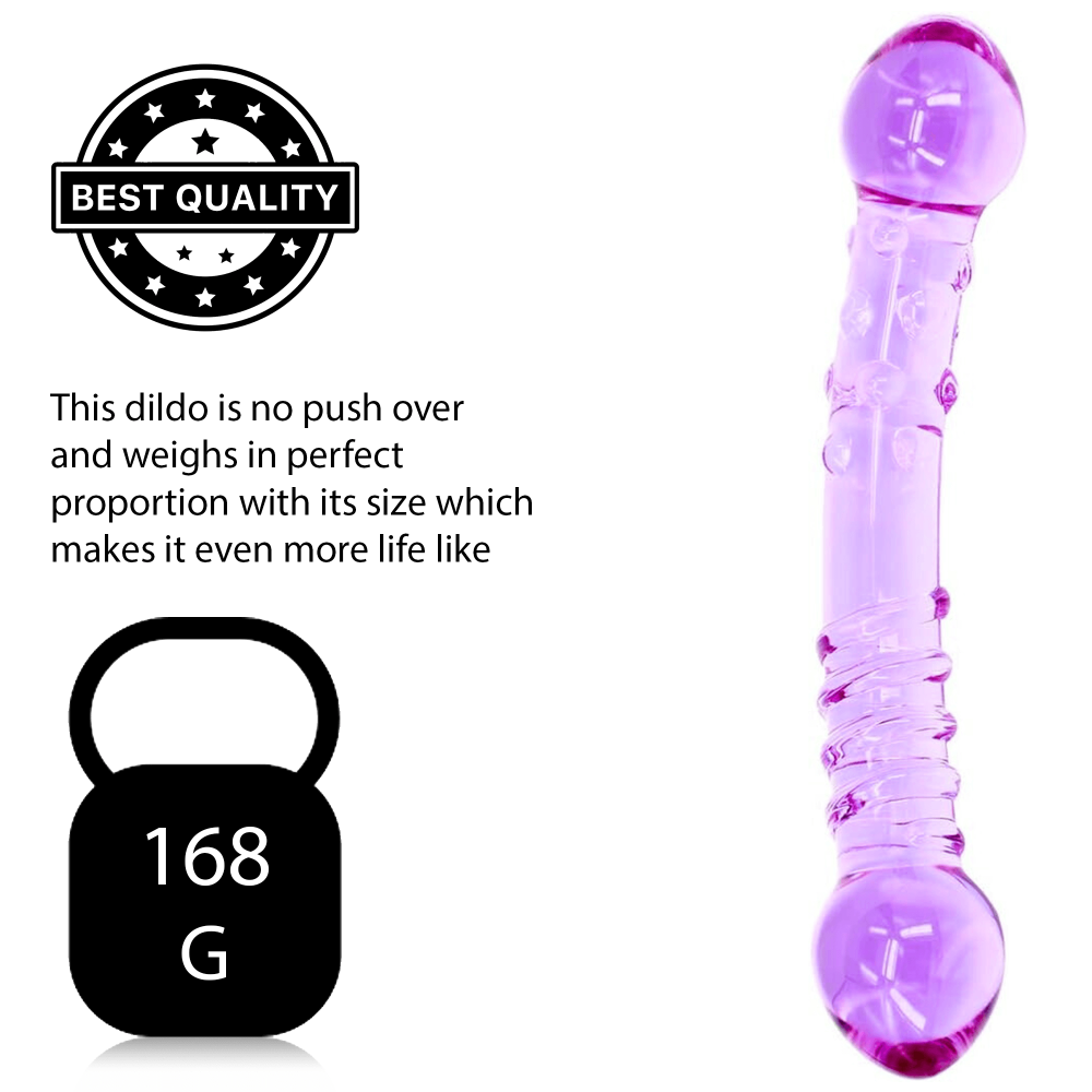 7.4 Inch Purple Passion Double Ended Glass Dildo