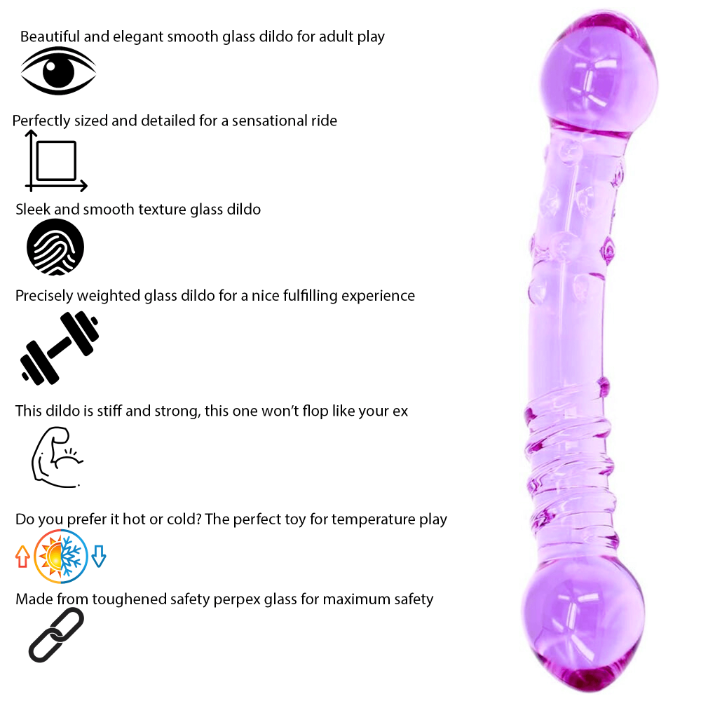 7.4 Inch Purple Passion Double Ended Glass Dildo