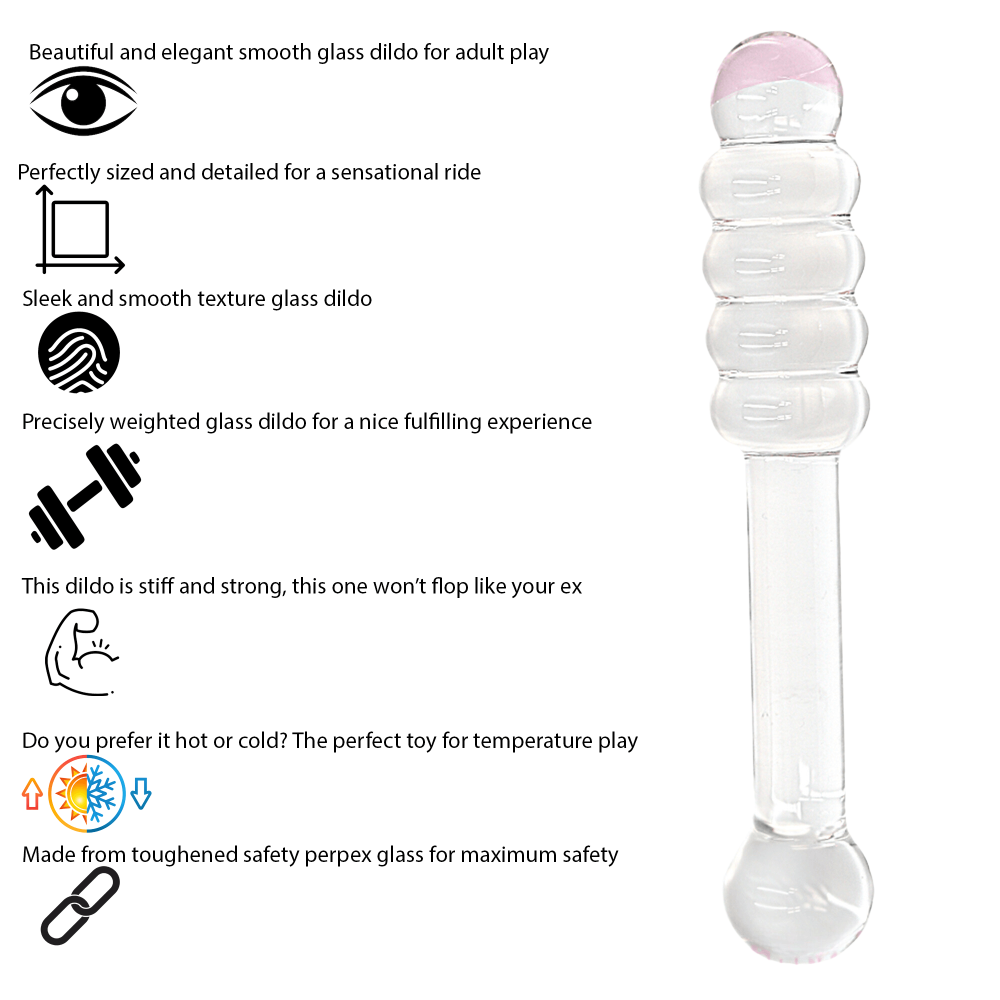 7.8 Inch Pink Tip Double Ended Glass Dildo