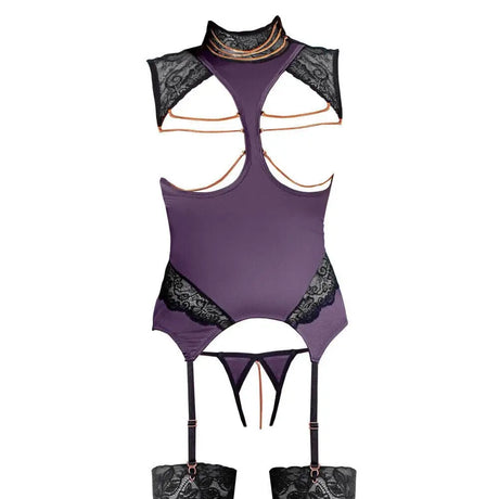 Abierta Fina Basque and Crotchless Set Chains - Fast Shipping - Sale United Kingdom Stoke-on-trent
