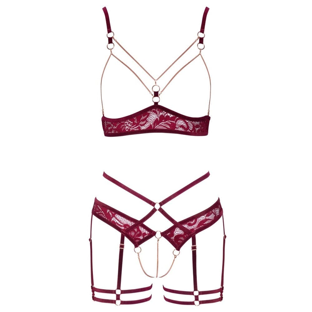 Abierta Fina Open Red Lace Set - Sale