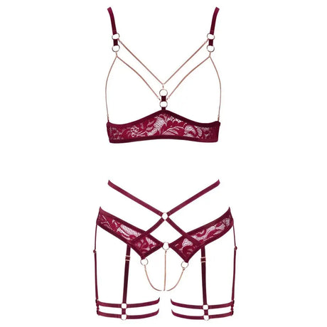 Abierta Fina Open Red Lace Set - Fast Shipping - Sale United Kingdom Stoke-on-trent