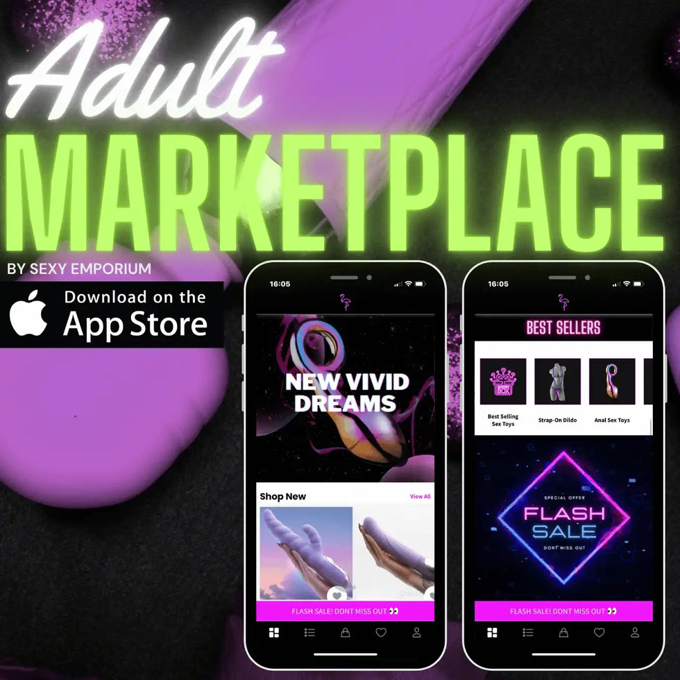 Adult marketplace app advertisement.