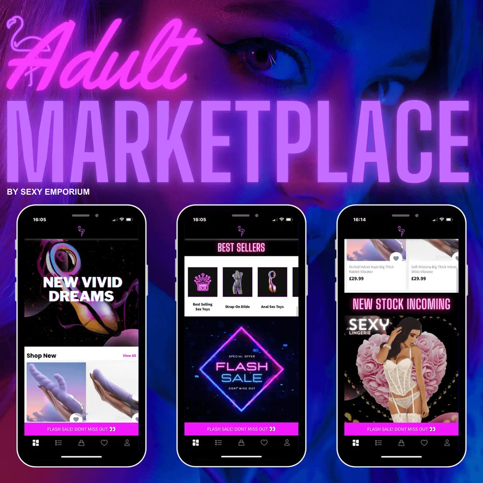 Adult marketplace app advertisement.