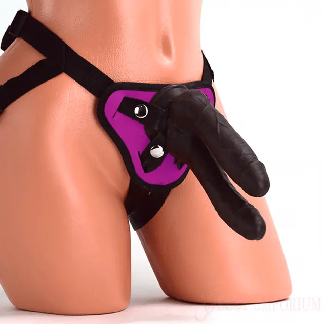 Advanced Double Strap-on Dildo with Purple Harness - Save 25% - Strap-on - Fast Shipping - Sale United Kingdom Stoke-on-trent