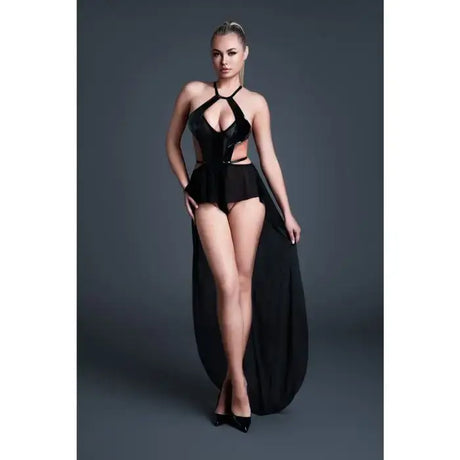 Allure Take me Latex Look Vinyl & Mesh Bodysuit with Flirty Skirt - Sale United Kingdom Stoke-on-trent