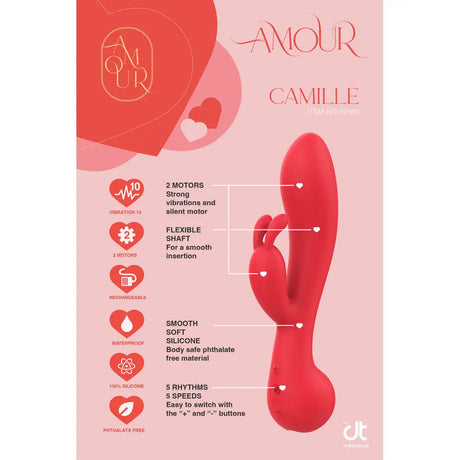 Amour Rabbit Vibe Camille - Save 30% - Fast Shipping - Vibrator United Kingdom Stoke-on-trent