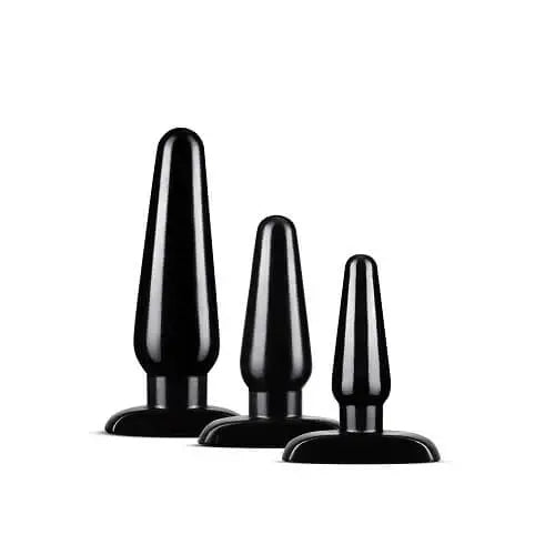 Anal Adventures Basic Plug Kit Black - Butt Plugs - Save 15% - Fast Shipping - Dildos United Kingdom Stoke-on-trent
