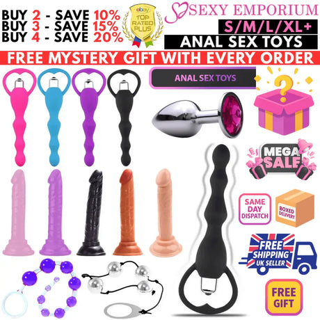 Anal Sex Toys for Women Men Couples Butt Plug Dildo Beads Vibrators Adult - Original Sexy Emporium United Kingdom Stoke-on-trent