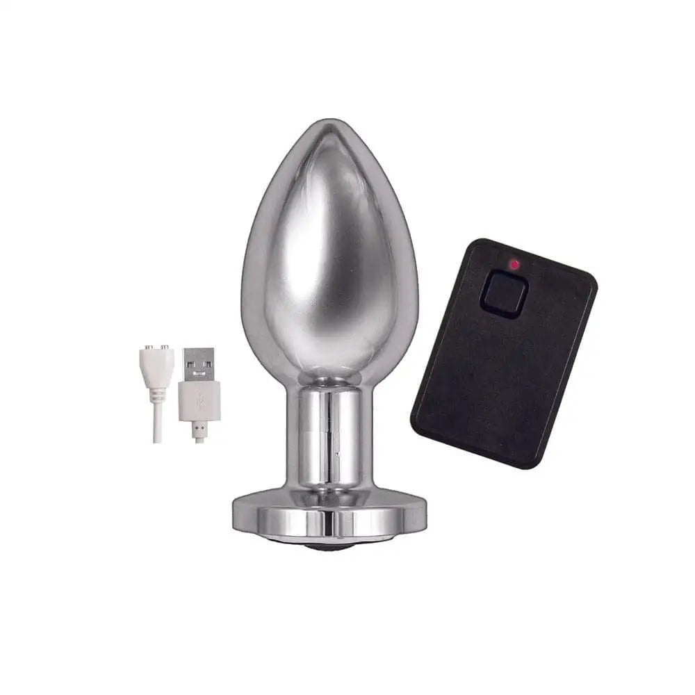 Ass Sation Remote Vibrating Butt Plug Silver - Save 30% - Fast Shipping - Anal Dildos United Kingdom Stoke-on-trent