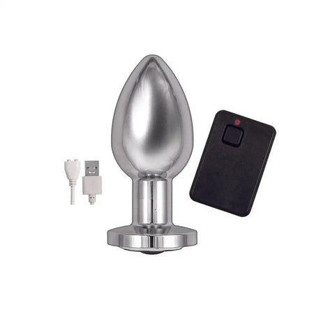 Ass Sation Remote Vibrating Butt Plug Silver - Save 30% - Fast Shipping - Anal Dildos United Kingdom Stoke-on-trent