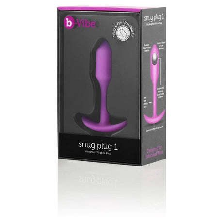 b-Vibe Snug Plug 1 Fuchsia/Silver - Sex Toys