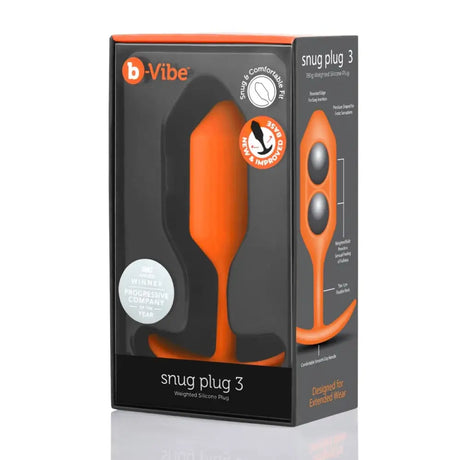 B-vibe Snug Plug 3 Butt Orange - Sex Toys - Save 25% - B-vibe - Fast Shipping - Sale United Kingdom Stoke-on-trent
