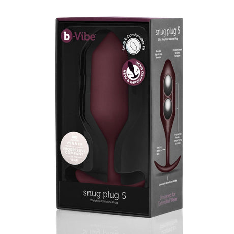 B-Vibe Snug Plug 5 Butt Plug Dark Red - Sex Toys