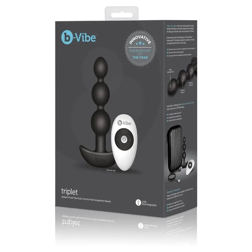 B-vibe Triplet Anal Beads Black - Save 30% - B-vibe - Fast Shipping - Vibrators United Kingdom Stoke-on-trent