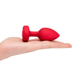 B-vibe Vibrating Heart Plug Red M/l - Save 20% - Anal Vibrators