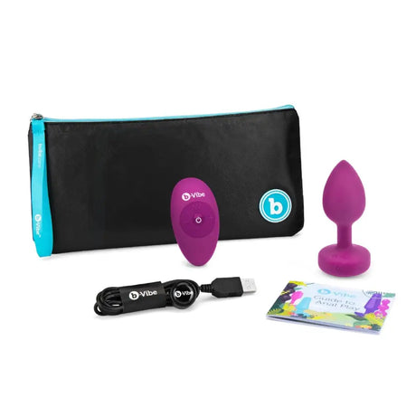 B-vibe Vibrating Jewel Plug S/m Fuschia - Save 25% - B-vibe S/m - Fast Shipping - Vibrator United Kingdom Stoke-on-trent
