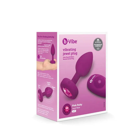 B-vibe Vibrating Jewel Plug S/m Fuschia - Save 25% - B-vibe S/m - Fast Shipping - Vibrator United Kingdom Stoke-on-trent