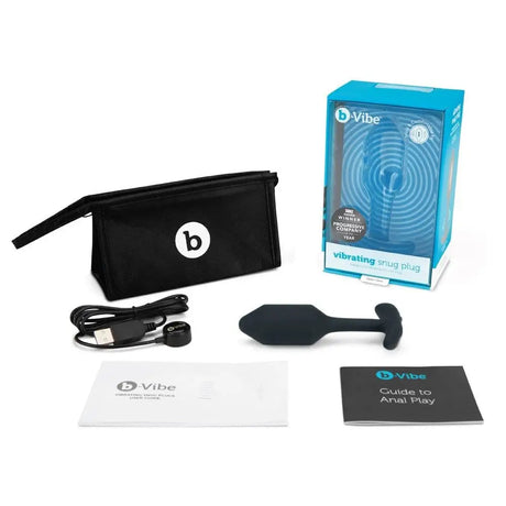 B-vibe Vibrating Snug Plug Black Medium - Sex Toys - Save 30% - B-vibe - Fast Shipping - Sale United Kingdom Stoke-on-trent