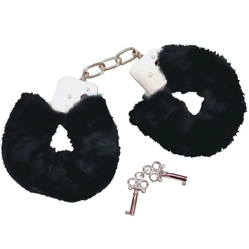 Bad Kitty Black Plush Handcuffs - Save 25% - Fast Shipping - Sale United Kingdom Stoke-on-trent