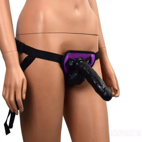Basic 7 Inch Strap-on Black Purple Harness - Save 15% - Strap-on - Fast Shipping - Sale United Kingdom Stoke-on-trent
