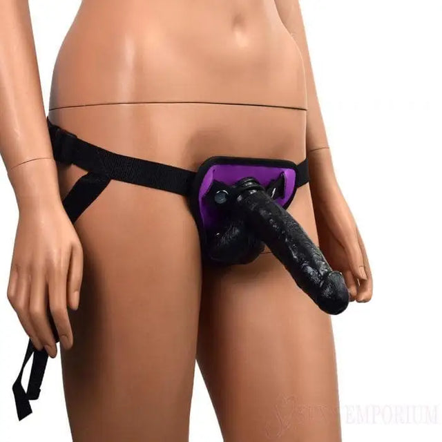 Basic 7 Inch Strap-on Black Purple Harness - Save 15% - Strap-on - Fast Shipping - Sale United Kingdom Stoke-on-trent