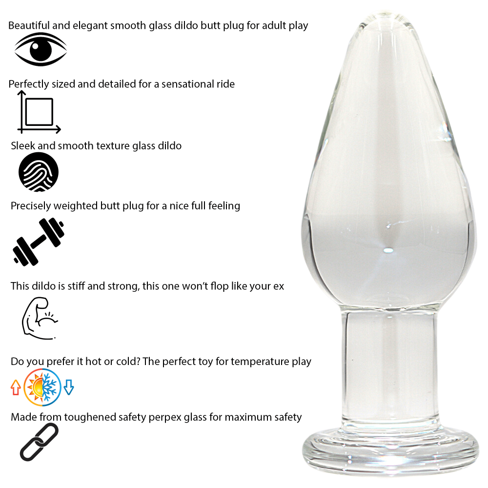 Big Glass Butt Plug - Sex Toy - Save 25% - Anal Dildos