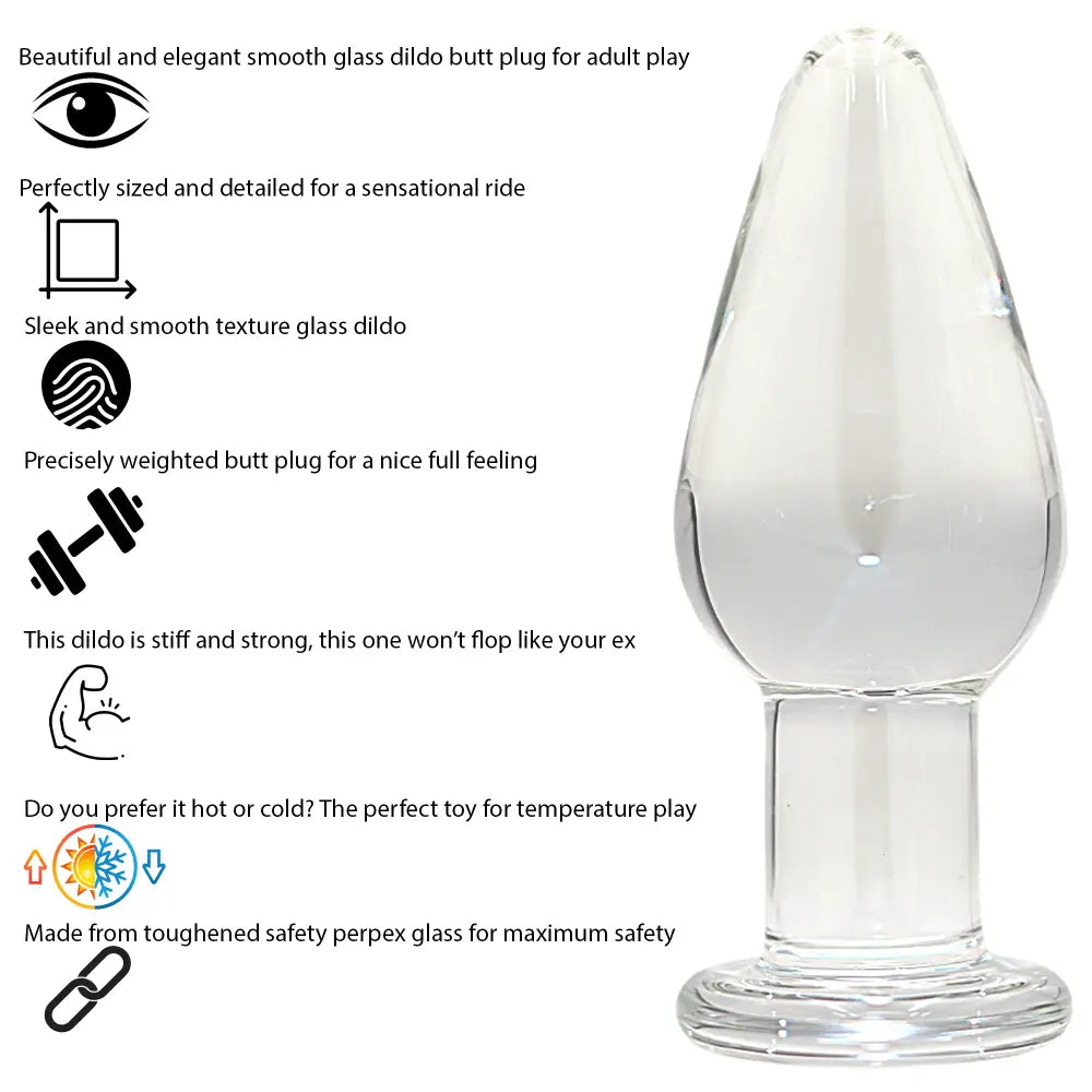 Big Glass Butt Plug - Sex Toy - Save 25% - Fast Shipping - Anal Dildos United Kingdom Stoke-on-trent