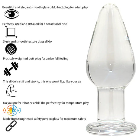 Big Glass Butt Plug - Sex Toy - Save 25% - Fast Shipping - Anal Dildos United Kingdom Stoke-on-trent